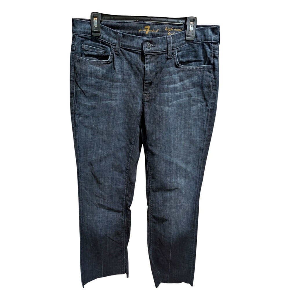 7 For All Mankind Women's Denim Jeans - Size 32 - High Waist Bootcut Distressed